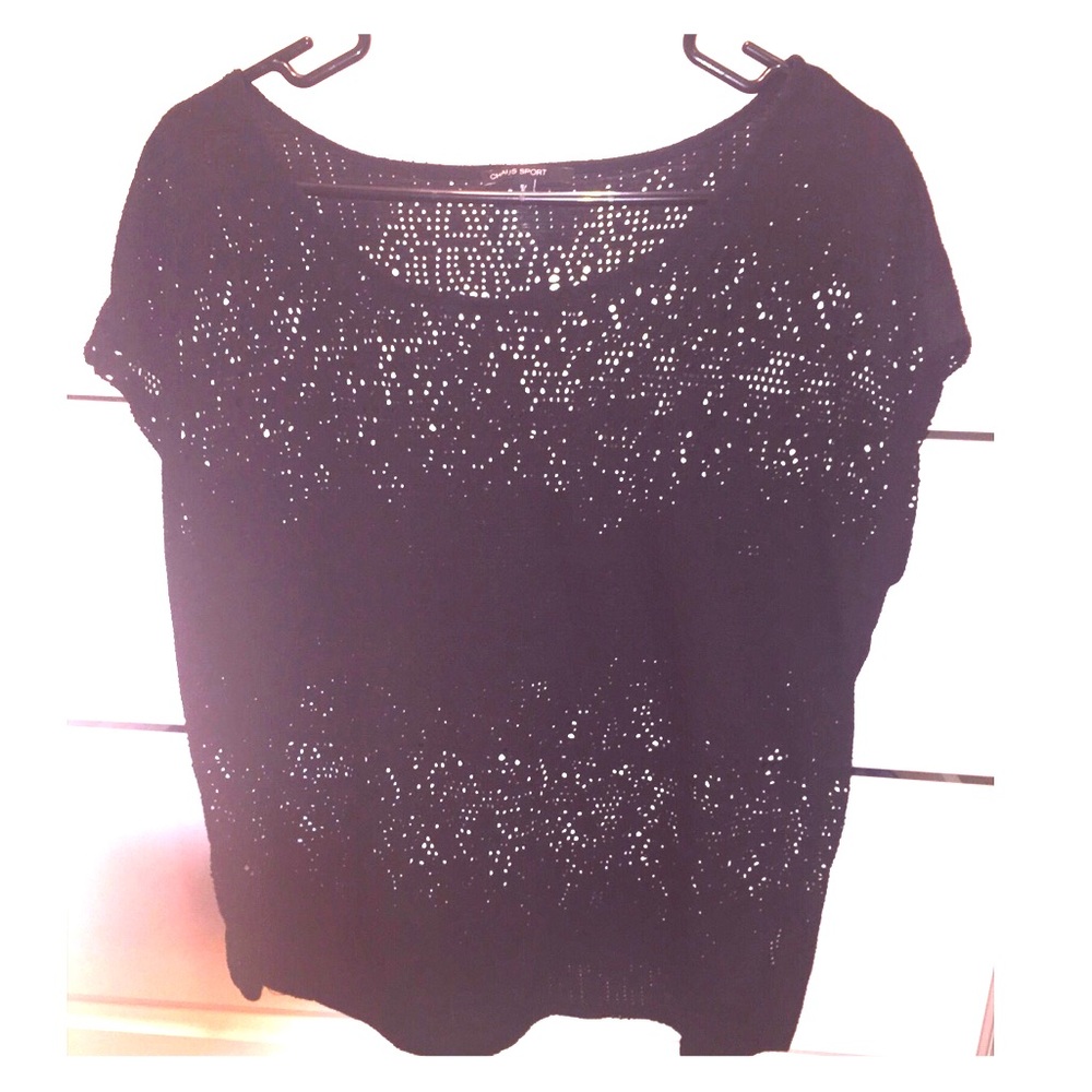 Black see-through “peep hole” T-shirt